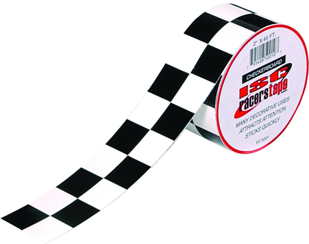 BLACK & WHITE STRAIGHT CHECKER BOARD TAPE 2"X45'