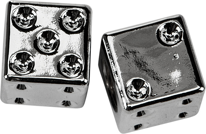 VALVE STEM CAPS CHROME DICE  PR